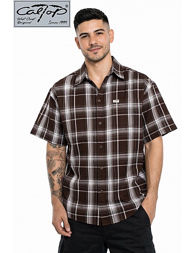 1000 S/S Plaid Color Base : Brown-White